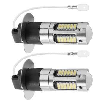 10 шт. сверхярких светодиодных противотуманных ламп H3 DRL, комплект 6000 К, белый