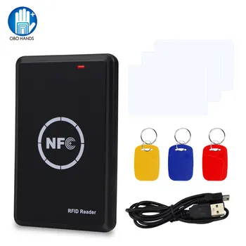 125 кГц RFID Дубликатор Копировальный аппарат 13,56 МГц NFC Считыватель Смарт-карт USB программатор Брелоки ID карты IC EM UID EM4305 T5577 Метки