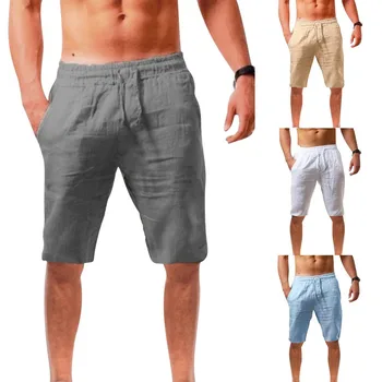 2022 moda męska spodenki z bawełny i lnu męskie  krótkie spodnie letnie spodenki plażowe dla mężczyzn Fitness Streetwear