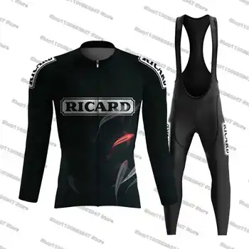 2023 Комплект велосипедной майки Ricard Fish с длинным рукавом, быстросохнущая MTB дышащая велосипедная одежда, рубашка для шоссейного велоспорта