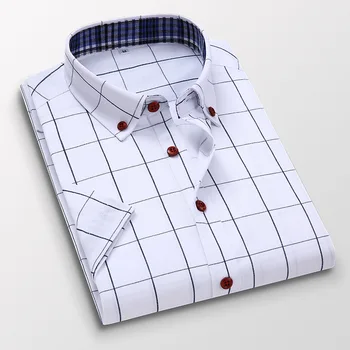 2023 Новая Мужская Рубашка С Коротким Рукавом, Летняя Мужская Корейская Версия, Мужская Повседневная Клетчатая
