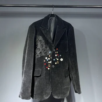 2024 Модный Элегантный мужской костюм с подкладкой, куртки, Вельветовый синельный утолщенный блейзер, высококачественное стильное пальто, Бесплатная доставка