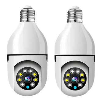 2X Беспроводная камера наблюдения за лампочками 1080P, 2-мегапиксельная беспроводная интеллектуальная камера с лампочкой E27