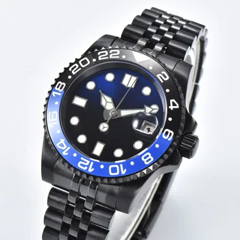 40-миллиметровое керамическое кольцо, мужские автоматические механические часы класса люкс NH35 Sport Date PVD Case Reloj Hombre Automatic Watch Clock