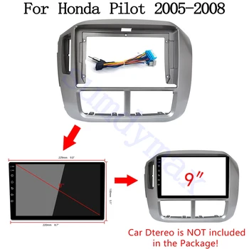 9-дюймовый автомобильный радиоприемник Пластиковая рамка панели управления для Honda Pilot 2005-2008 Установка GPS Mp5 Комплект для крепления на приборной панели с кабельным проводом