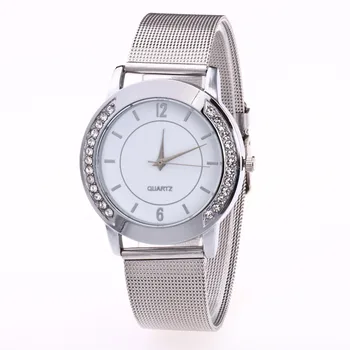 Fashion Women Crystal Golden Stainless Steel Analog Quartz Wrist Watch часы с браслетом женкие ساعات المعصم الكوارتز الموضة