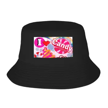 I Love Candy Lollypop, панама с мороженым, мужские и женские шляпы-каре, реверсивные рыбацкие шляпы, кепки для пляжной рыбалки, унисекс-шапки