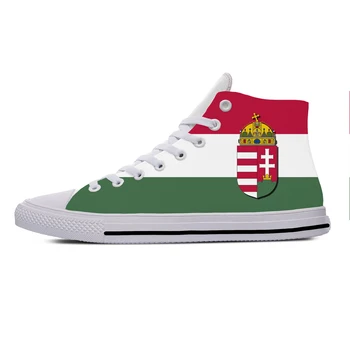 Magyarorszag Венгрия Венгерский флаг Патриотическая Повседневная тканевая обувь С высоким берцем Легкие Дышащие Мужские и женские кроссовки с 3D принтом.