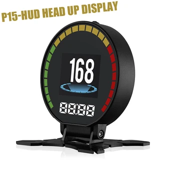 P15 Головной дисплей Автомобильный электронный спидометр HUD Дисплей OBD2 Измеритель скорости Цифровой автомобильный дисплей Температура воды Датчик давления масла