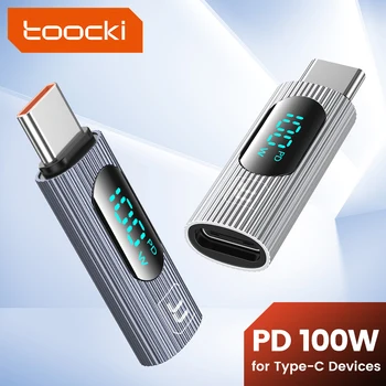 Toocki100 Вт Цифровой дисплей OTG адаптер USB Type C к USB C адаптер конвертер быстрой зарядки для MacBook Xiaomi Samsung Oneplus