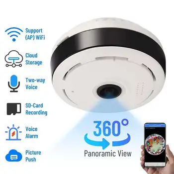 V380 Wifi Панорамная Камера 1080P Камера Безопасности 360-Градусная Панорамная IP-Камера 