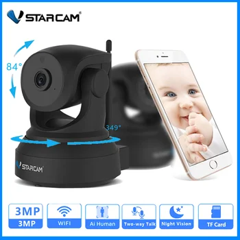 Vstarcam Детская камера Камера безопасности в помещении 3-Мегапиксельная Wi-Fi камера наблюдения Радионяня Защита безопасности IP-камера Автоматическое отслеживание