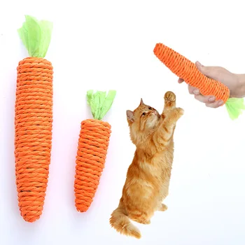 Wortel Kucing Peliharaan Mainan Kertas Tali Mengunyah Mainan Built-In Bel Hewan Kecil Lucu Mainan Hewan Peliharaan Grosir