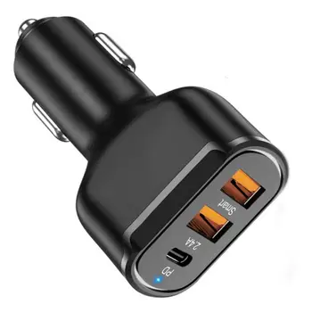 Автомобильное зарядное устройство USB C, адаптер автомобильного зарядного устройства PD, 3 порта, автомобильное зарядное устройство Mini USB, автомобильный адаптер для быстрой зарядки мощностью 30 Вт, идеально подходит для телефонов с питанием от USB