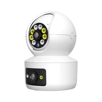 Беспроводная IP-камера 1080P, 2-мегапиксельная интеллектуальная WIFI-камера, слот для SD-карты безопасности с двойным объективом, купольная беспроводная камера PTZ