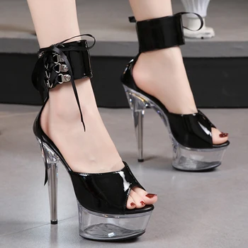 Босоножки XL, показ женской моды, европейские и американские туфли на высоких каблуках, Новинка 2023 года, высокие каблуки-шпильки