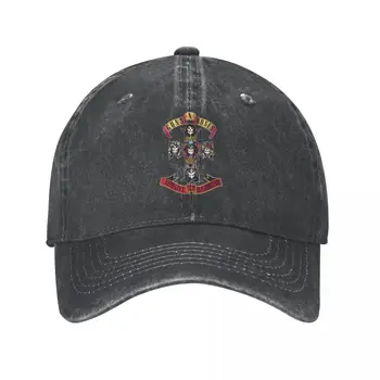 Винтажная бейсболка с логотипом Guns N Rose GNR, мужская потертая джинсовая бейсболка Snapback, кепка в стиле Стимпанк, для путешествий на открытом воздухе, регулируемая по размеру Кепка