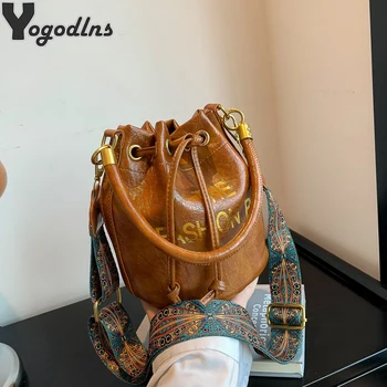 Дизайнерские сумки через плечо The Bucket Bag для женщин, роскошная сумка на ремне, женские маленькие фирменные сумки из искусственной кожи Bolsa