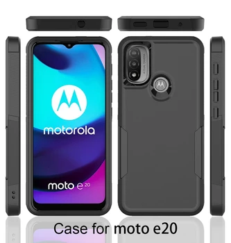Для Motorola E20 Жесткий чехол для мобильного телефона с матовой текстурой и защитой от царапин с резиновым бампером, противоударный чехол для мобильного телефона Armor