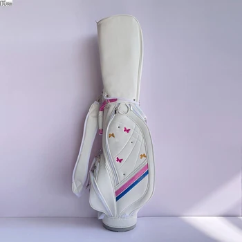 Женская высококачественная сумка для гольфа, белая/розовая водонепроницаемая сумка для гольфа из искусственной кожи