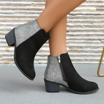 Женские 2023, высококачественные осенние плюшевые новые женские роскошные дизайнерские модные ботинки на платформе, однотонные нескользящие сапоги для женщин