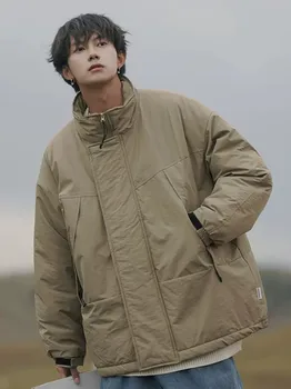 Зимняя одежда из японского хлопка Утепляет, сохраняет тепло, воротник-стойка, винтажная мужская куртка, пальто, тренд, мода для темперамента свободных влюбленных