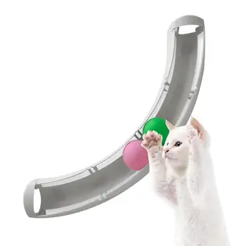Игрушка-дорожка для кошек, красочная игрушка-дорожка с шариками для кошек, многофункциональная интерактивная игрушка для кошек, устойчивая к укусам, стабильные забавные игрушки для