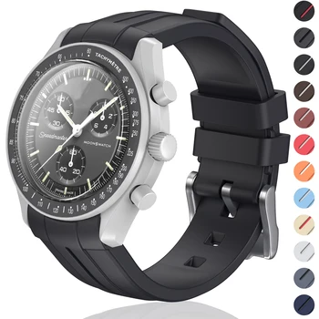 Изогнутый Каучуковый ремешок Без Зазора для Omega X S-watch Moonswatch Speedmaster 20 мм для S-watch Сменный ремешок для часов Omega