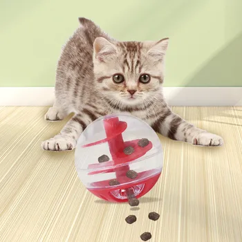 Интерактивная кормушка для кошек с мячом Игрушки для домашних животных с медленной подачей Кошки, собаки, играющие в игрушки, повышают IQ питомца, угощают мячом кошек, веселой чашей