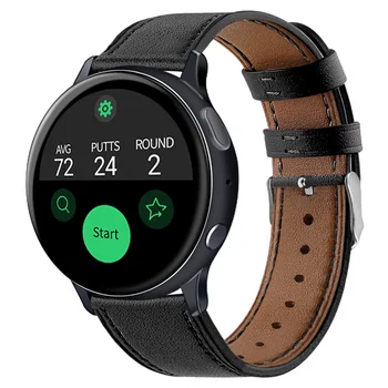 Кожаный ремешок для часов 20мм 22мм для Samsung Galaxy Watch 42ММ 46мм Active 2 Ремешок для часов Huawei GT2 46мм Watch 3/3 Pro Band