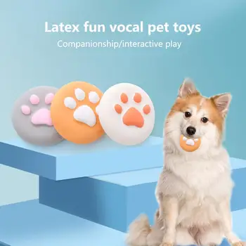 Компактная звуковая игрушка для щенка, Латексная игрушка для Писклявой собаки, Износостойкая, снимающая стресс Забавная игрушка с отпечатком лапы, Щенок Жует, измельчая коренные зубы