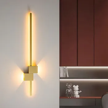 Креативный Простой Длинный светодиодный настенный светильник Nordic Прикроватная тумбочка для спальни, настенный светильник для коридора, прохода, лестницы, диван, фон для телевизора, настенное бра