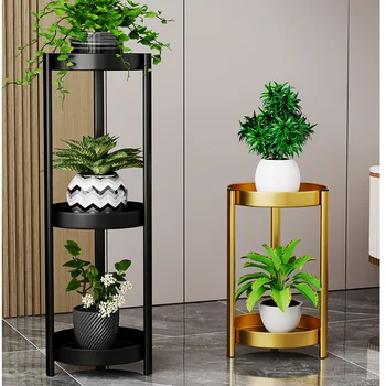Легкая Роскошная Железная подставка для цветов, подставка для цветов на балконе, подставка для суккулентных орхидей, Устойчивая Несущая стойка для растений