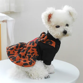 Леопардовый комбинезон для маленьких собак, джемпер и платья для домашних животных, костюмы для пары Йорки-пуделей, осень-Зима, дизайнер Ropa Para Perros