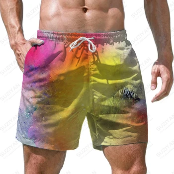 Летние новые мужские шорты цветущие мужские шорты с 3D принтом повседневный стиль мужские шорты модный тренд мужские шорты