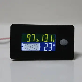 Литий-ионный Lifepo4 Свинцово-кислотный Индикатор емкости аккумулятора 12 В 24 В 36 В 48 В 60 В 72 Дисплей ЖК-Вольтметр Измеритель Температуры Тестер JS-C35