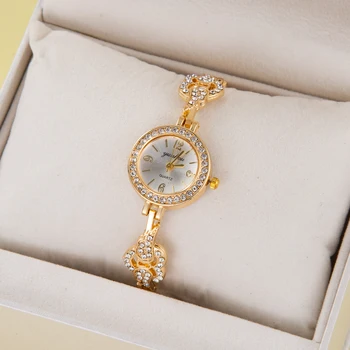 Лучший бренд, набор 2psc, роскошные золотые часы-браслет с бриллиантами, женские хрустальные милые кварцевые часы для женщин, подарки reloj mujer