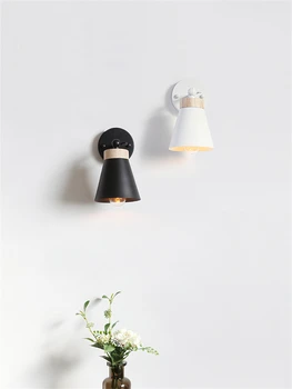 Металлические настенные светильники Nordic rocker color, современное зеркало из массива дерева, прикроватная тумбочка для спальни, лампа для гостиной, бра для прихожей