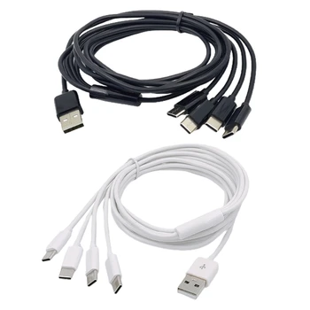 Многофункциональный кабель для зарядки USB C с 4 штекерами Type-C, мультикабельный выход 2A длиной 200 см / 78,74 дюйма