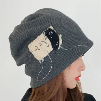 Модная шапочка на весну и осень Ins, Корейская версия женской шляпы Tide Wild, Baotou, пуловер-кепка для дам, шапка-пуловер для холодной погоды, кепка для женщин