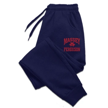 Мужские Модные Мужские брюки Massey Ferguson, Серые Выветрившиеся мужские брюки с логотипом, Круглый вырез, Хлопчатобумажный Низ, Короткие рукава, мужские брюки p
