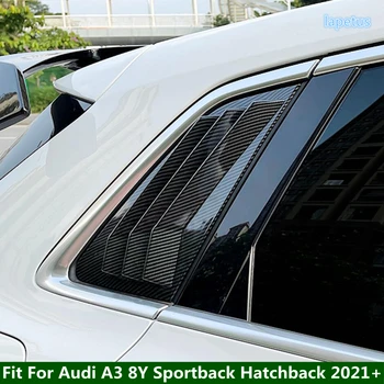 Накладка На Боковое Вентиляционное Отверстие Заднего Стекла С Треугольными Жалюзи Для Audi A3 8Y Sportback Хэтчбек 2021 2022 Аксессуары Из Углеродного Волокна
