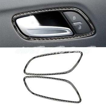 Накладка рамы дверной ручки салона автомобиля из мягкого углеродного волокна для Audi TT TTS 2008-2014 4шт