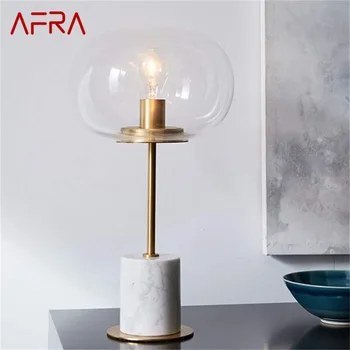 Настольная лампа AFRA Nordic Современный Винтажный стеклянный Креативный Мраморный настольный светильник LED Простой для домашнего декора спальни отеля гостиной