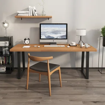 Настольный компьютерный стол из массива дерева, домашний минималистичный стол для спальни