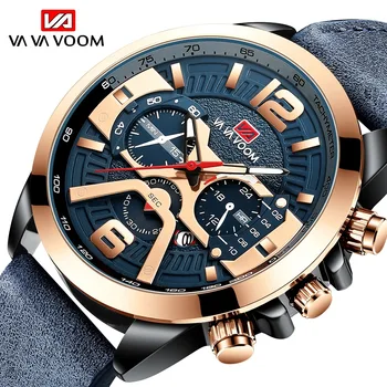 Новинка! ! Роскошные брендовые мужские часы хронограф кожаные роскошные водонепроницаемые спортивные часы Мужские мужские часы Мужские наручные часы