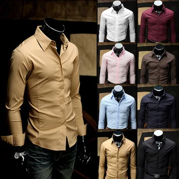 Новые мужские рубашки из эластичного хлопка с защитой от морщин, рубашки с длинным рукавом Для мужчин, облегающая деловая блузка Camisa, Белая рубашка