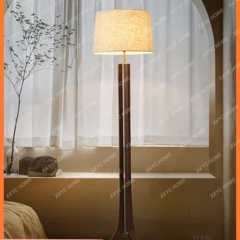 Новый торшер из массива дерева в китайском стиле, ретро вертикальный светильник для гостиной и чайной