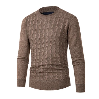 Осень и зима 2023, Новый модный тренд, однотонный теплый свитер, мужской повседневный свободный удобный высококачественный свитер большого размера