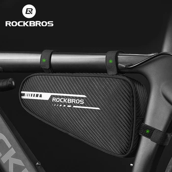 Официальная сумка ROCKBROS, светоотражающая сумка для велоспорта, треугольная сумка MTB, верхняя трубка, держатель передней рамы, Сумки объемом 1,2 л, Аксессуары для велосипедов